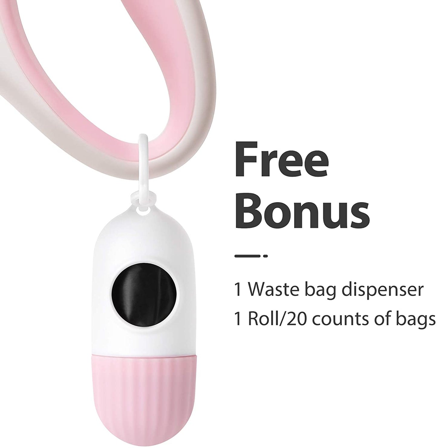 Retractable Dog Leash with Dispenser and Poop Bags,(XS, White)