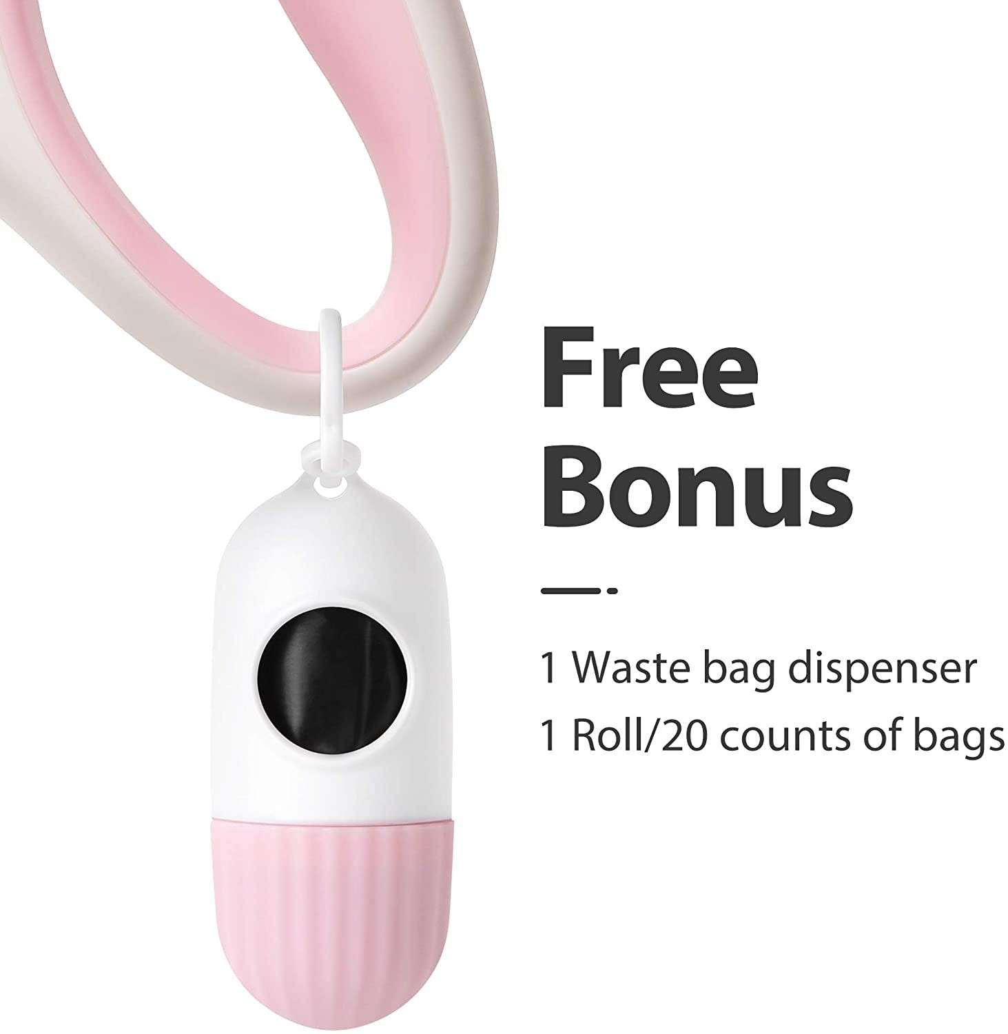 Retractable Dog Leash with Dispenser and Poop Bags,(XS, White)