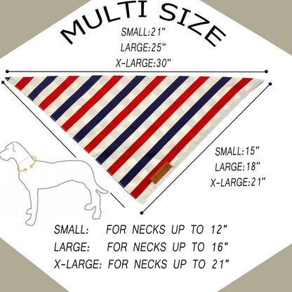 Patriotic Dog Bandanas 2 Pack, Reversible American Flag Pet Scarf for Boy and Girl, Premium Durable Fabric, Patriotic Bandana for Large and Extra Large Dogs (X-Large)