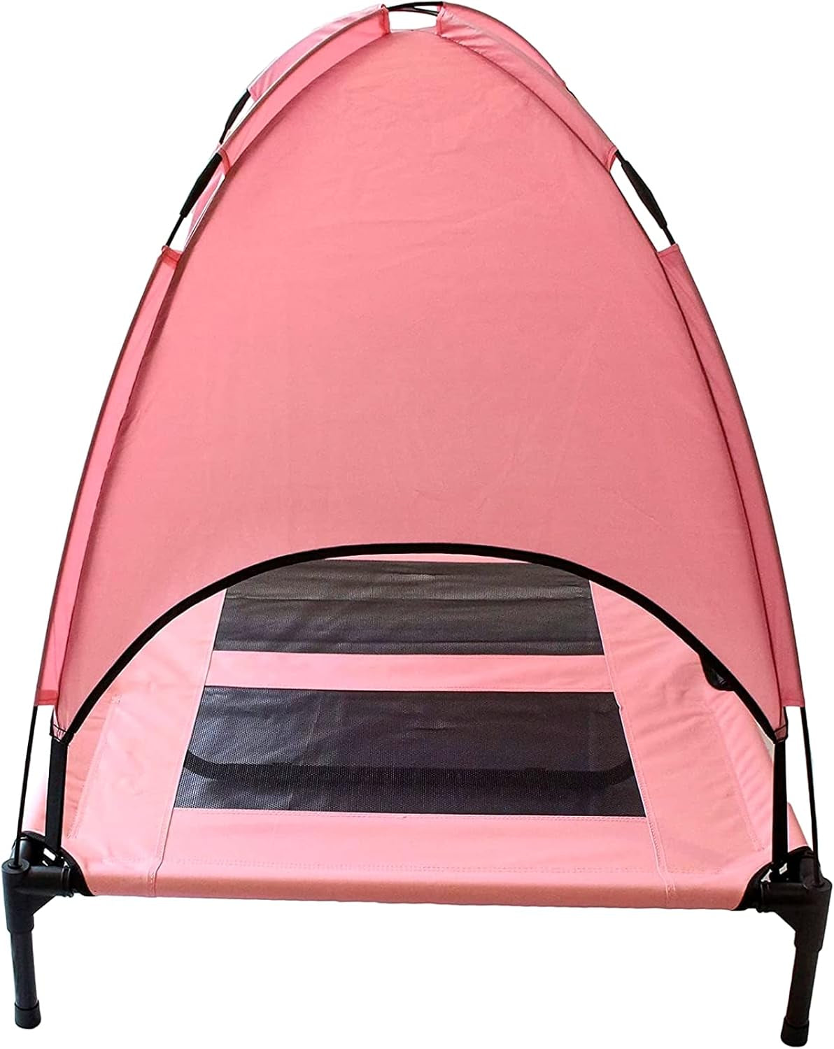 Pink Dog Cot Bed with Canopy (Large)- 30" X 36"
