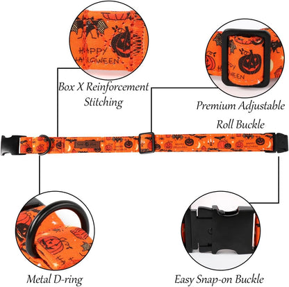 Fall Bat Halloween Dog Collar
