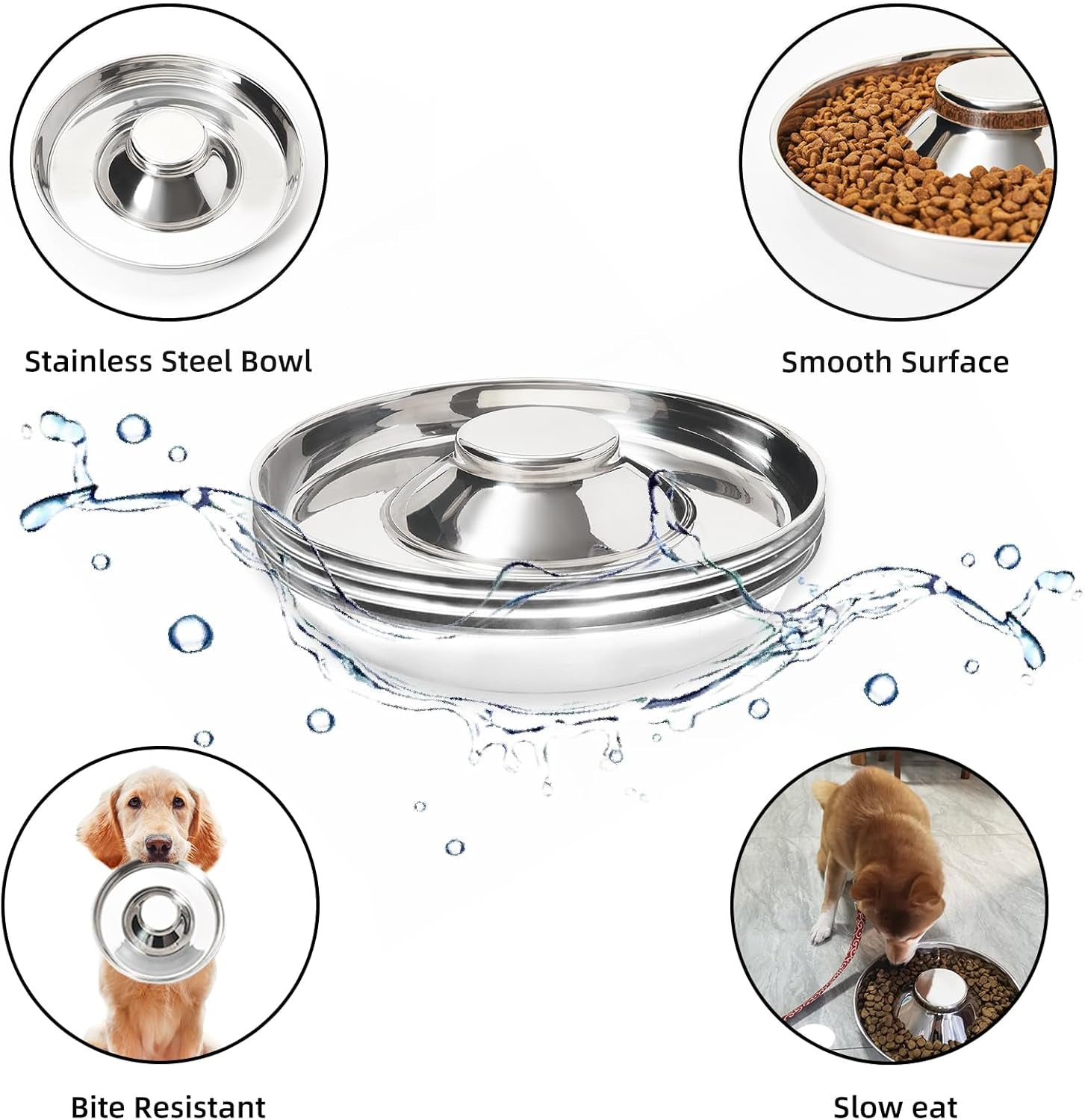 Stainless Steel Puppy Bowls, Set of 2