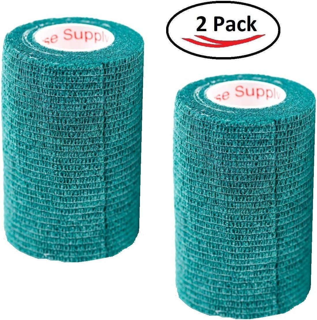 Vet Wrap Tape (Hunter Green) (2 Pack) (3 Inch X 15 Feet) Self Adhesive 