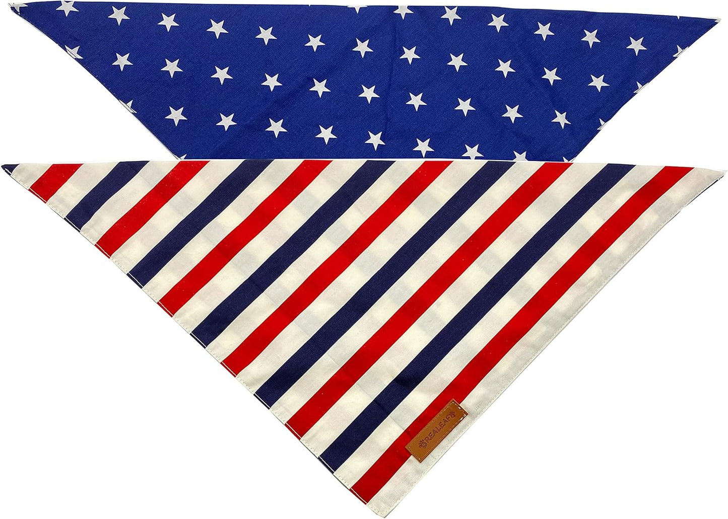Patriotic Dog Bandanas 2 Pack, Reversible American Flag Pet Scarf for Boy and Girl, Premium Durable Fabric, Patriotic Bandana for Large and Extra Large Dogs (X-Large)