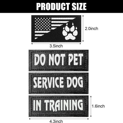 8 Pieces Reflective Service Dog Vest Patches
