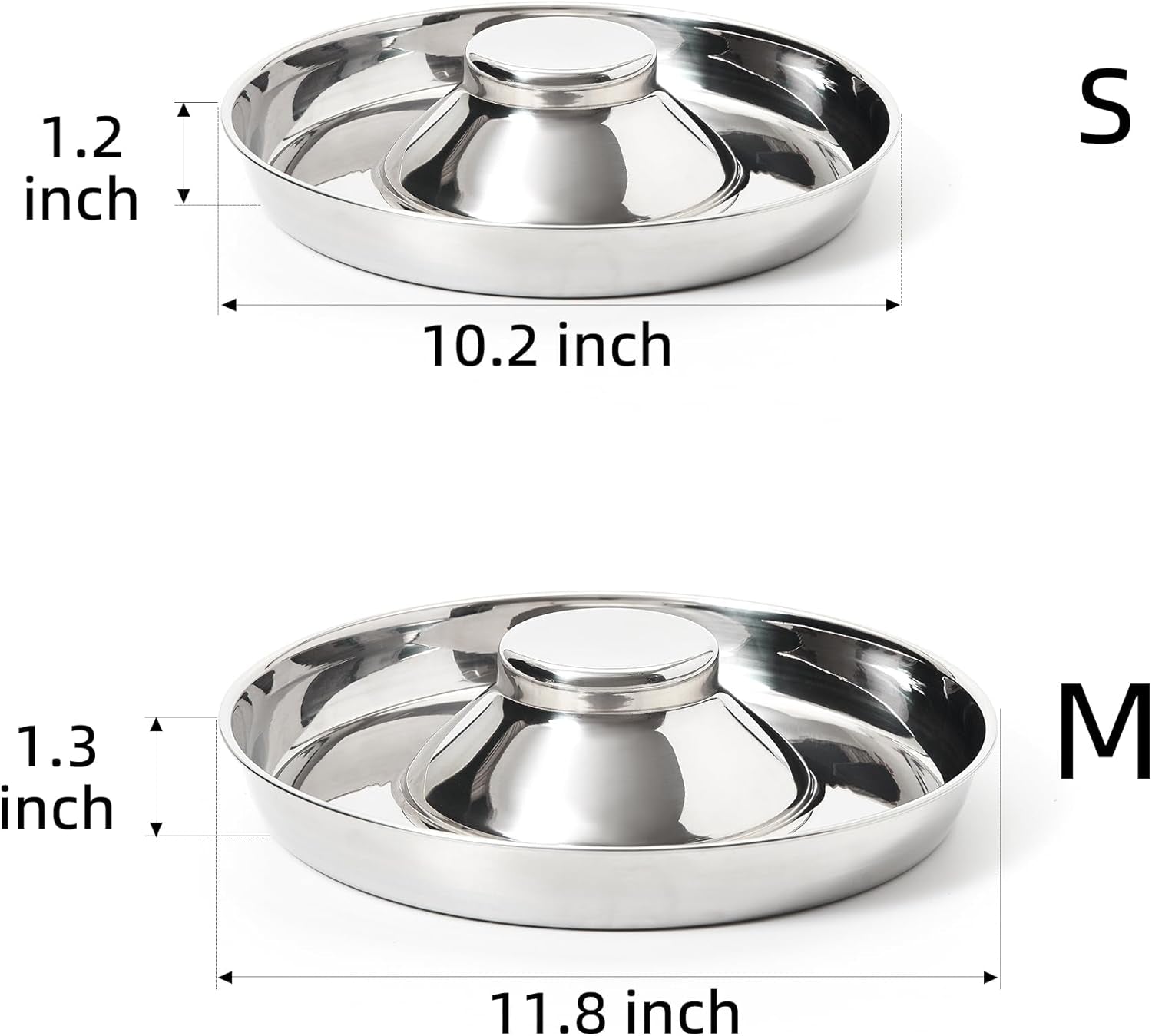Stainless Steel Puppy Bowls, Set of 2