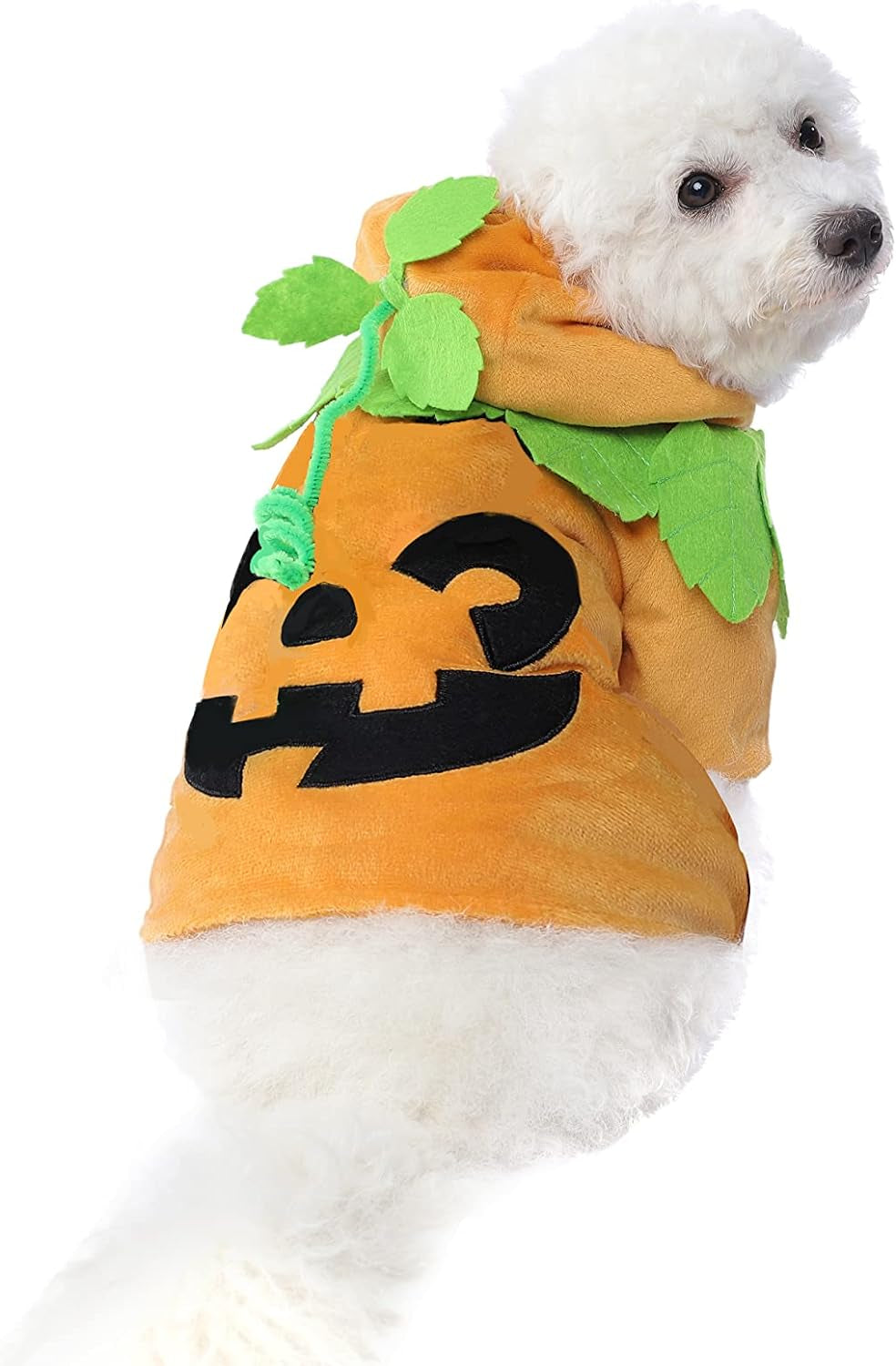 Pet Dog Cute Pumpkin Hoodie Costume for Halloween Dress up Party, Pet Carnival