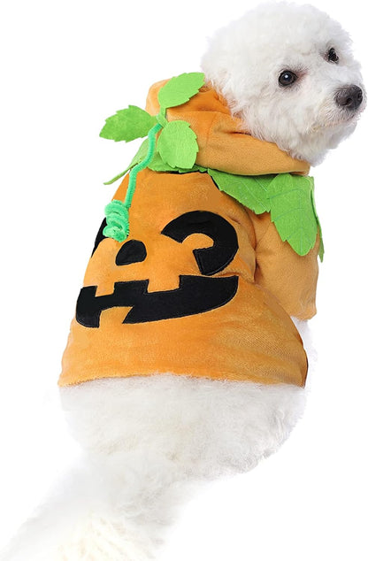 Pet Dog Cute Pumpkin Hoodie Costume for Halloween Dress up Party, Pet Carnival
