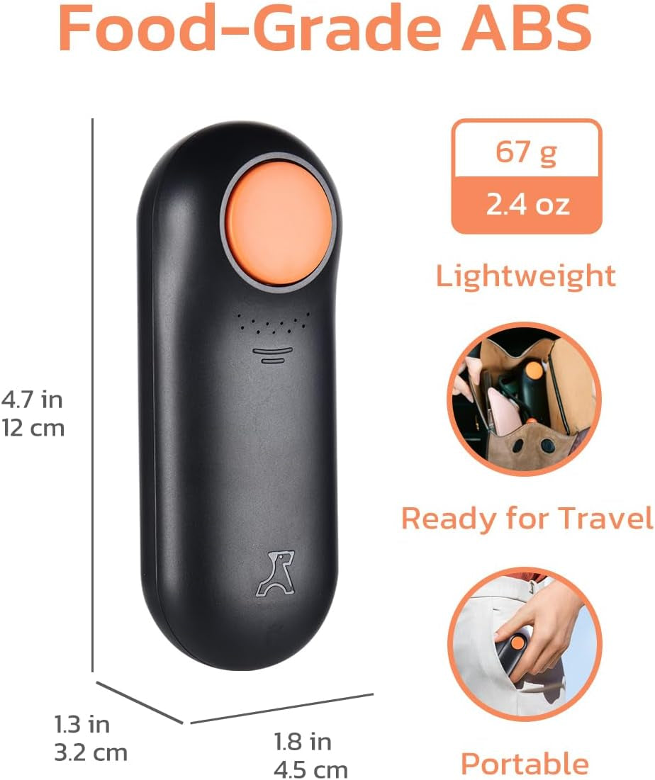  Dual Use 2 in 1 Dog Clicker for Training - Durable, Light (2.36 Oz), Easy to Clean & Handle, Innovative Design, Black