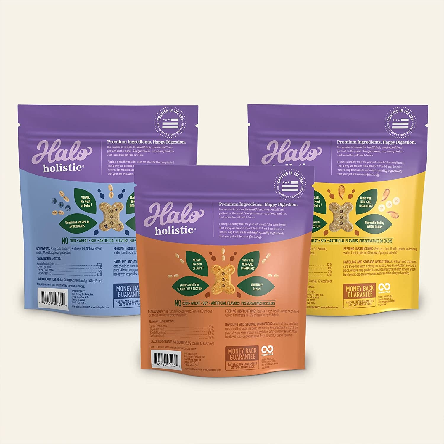 Holistic Vegan Dog Variety Treats(Pack of 3)