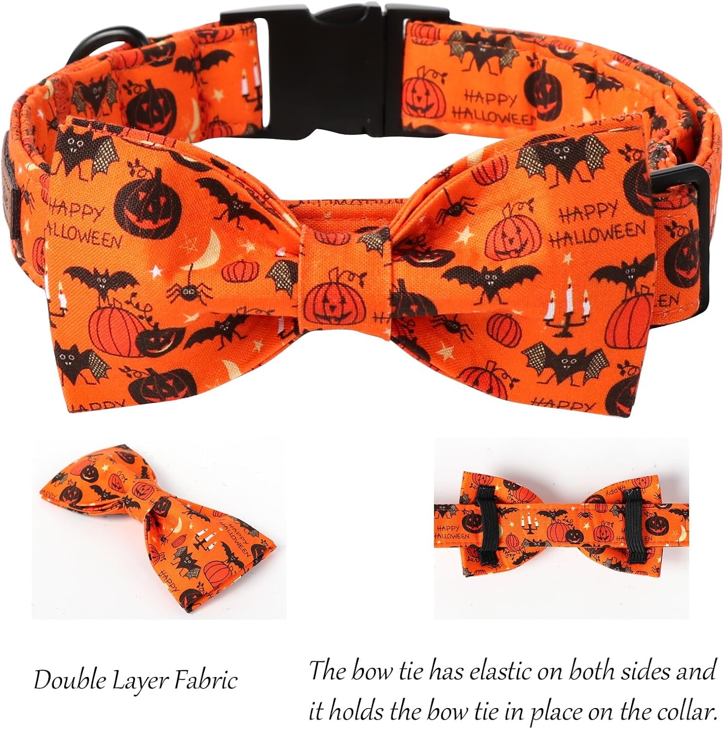 Fall Bat Halloween Dog Collar