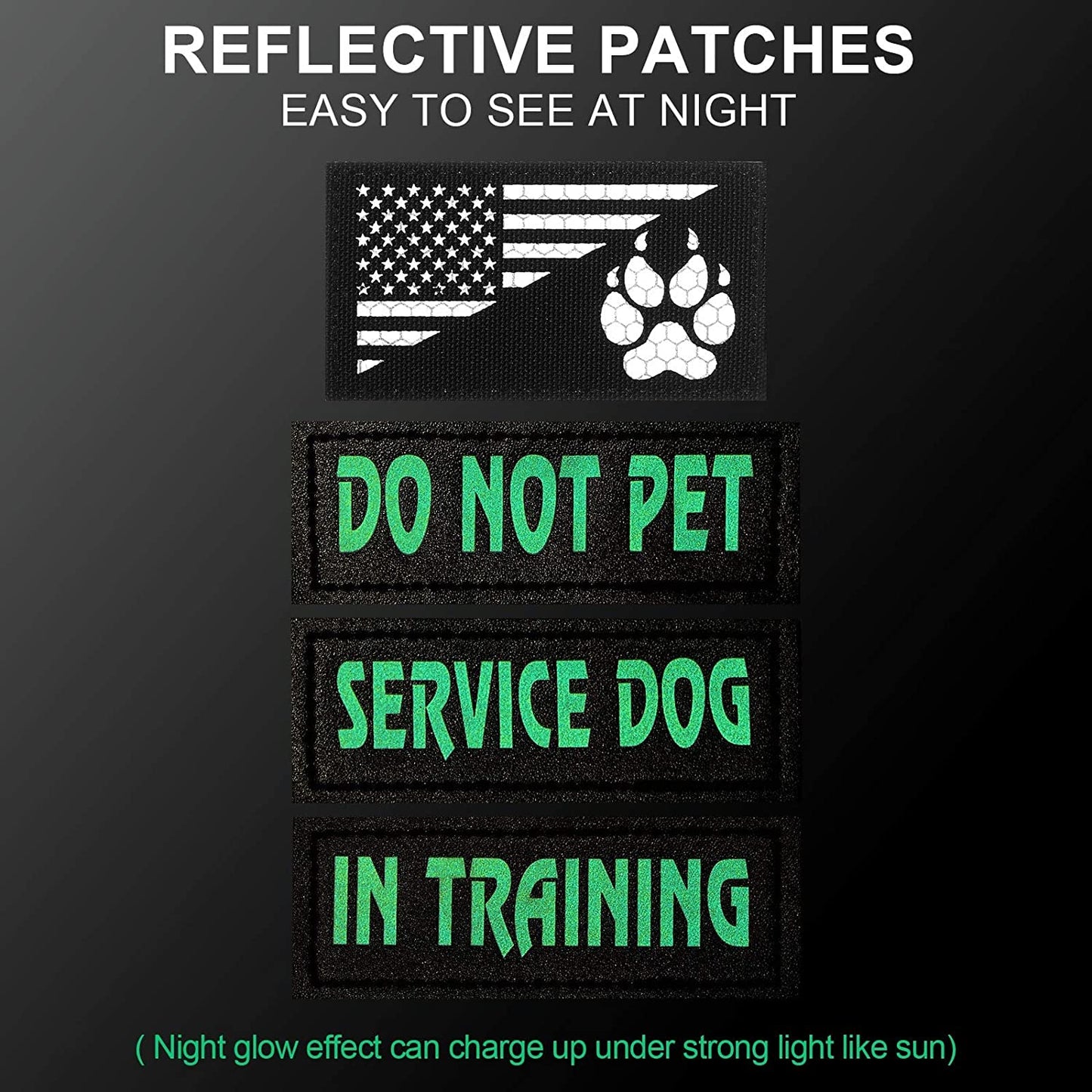 8 Pieces Reflective Service Dog Vest Patches