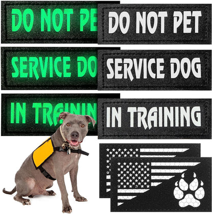 8 Pieces Reflective Service Dog Vest Patches