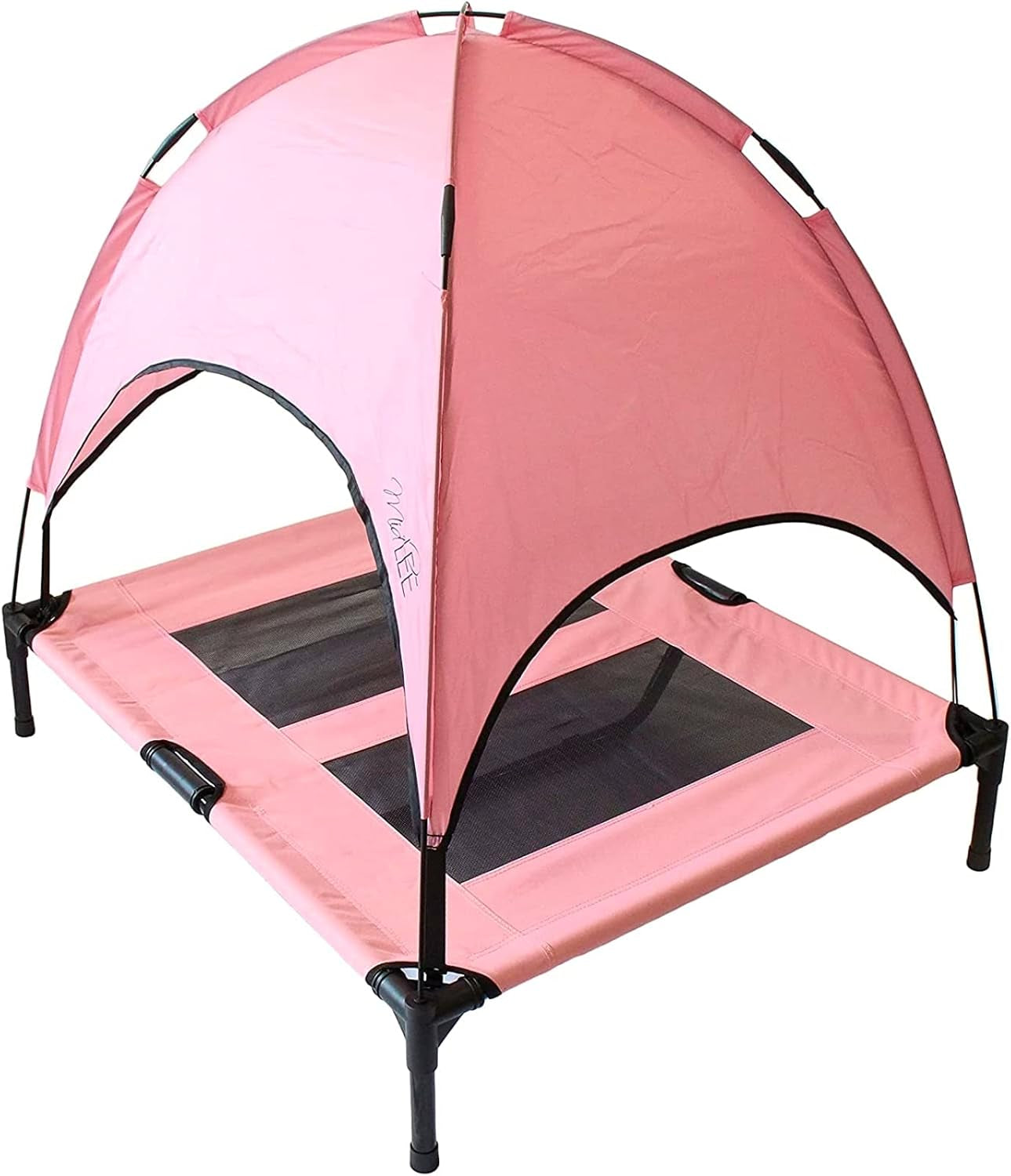Pink Dog Cot Bed with Canopy (Large)- 30" X 36"