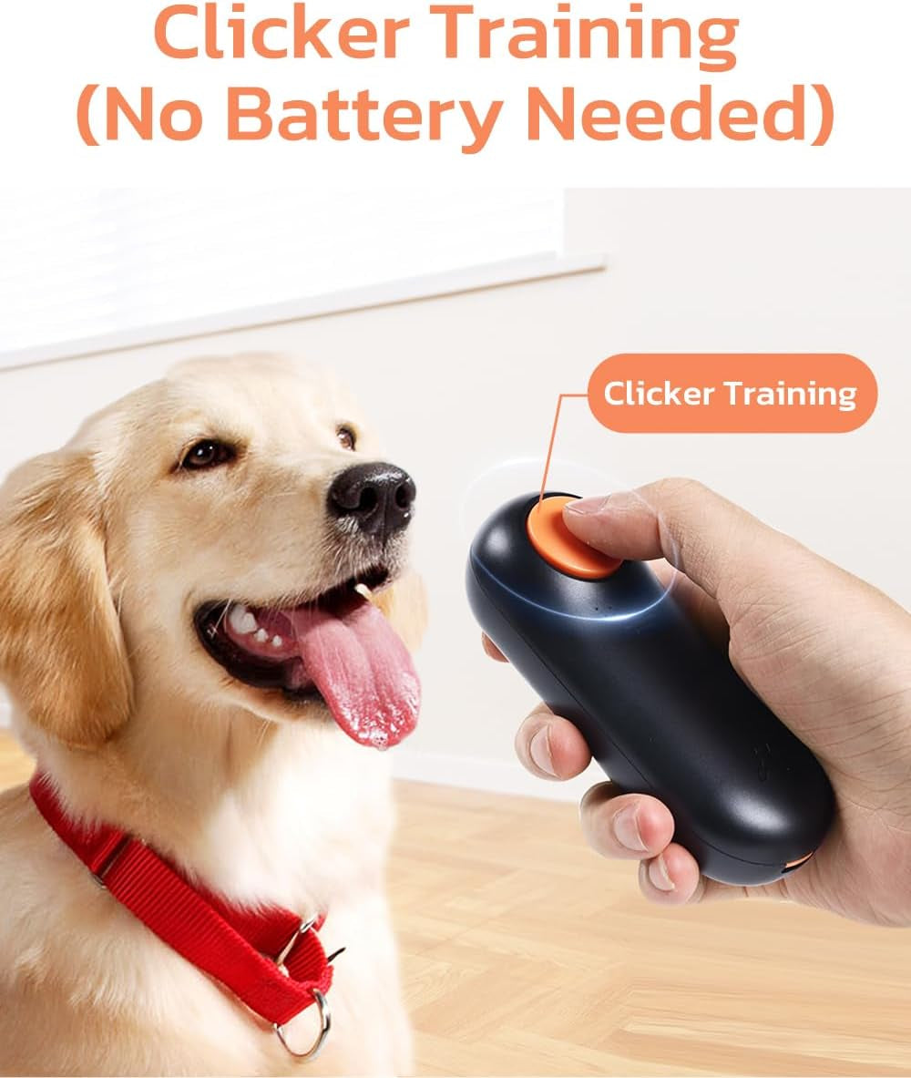  Dual Use 2 in 1 Dog Clicker for Training - Durable, Light (2.36 Oz), Easy to Clean & Handle, Innovative Design, Black